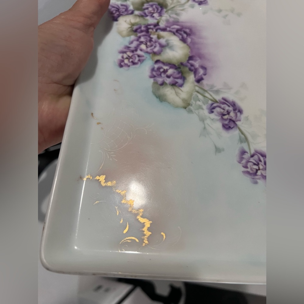 Vintage LIMOGES perfume tray hand painted gold trimmed - Picture 3 of 8